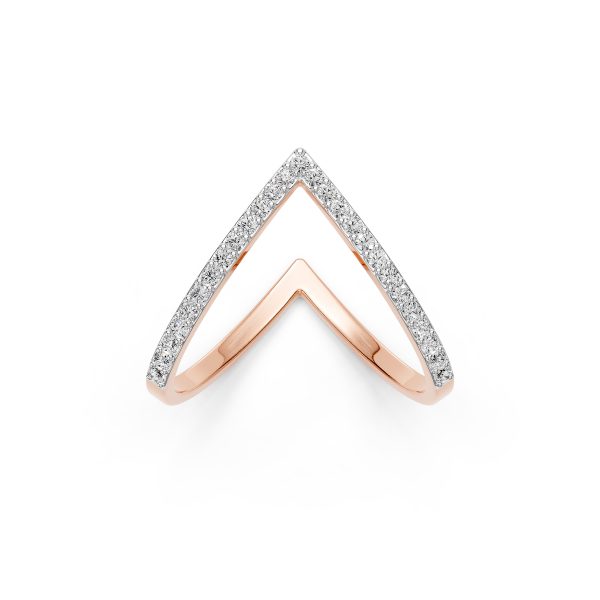 Aurora V-Edge Lab-Grown Diamond 14KT Rose Gold Ring