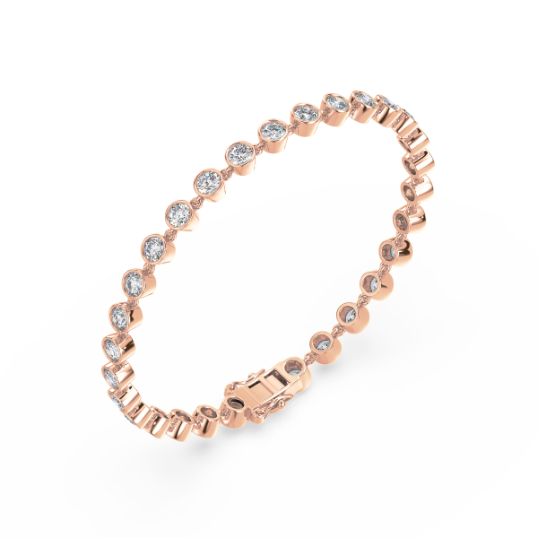 Rose Gold Bezel-Set Diamond Tennis Bracelet - Image 6