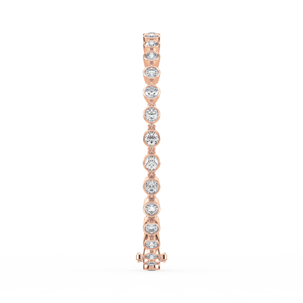 Rose Gold Bezel-Set Diamond Tennis Bracelet - Image 7