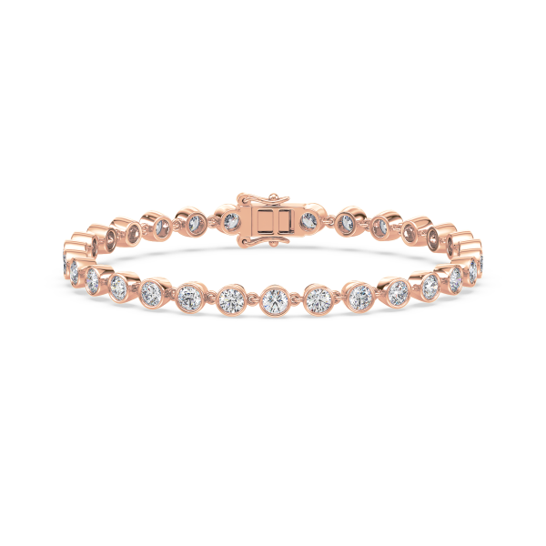 Rose Gold Bezel-Set Diamond Tennis Bracelet