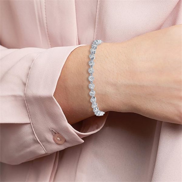 Rose Gold Bezel-Set Diamond Tennis Bracelet - Image 10