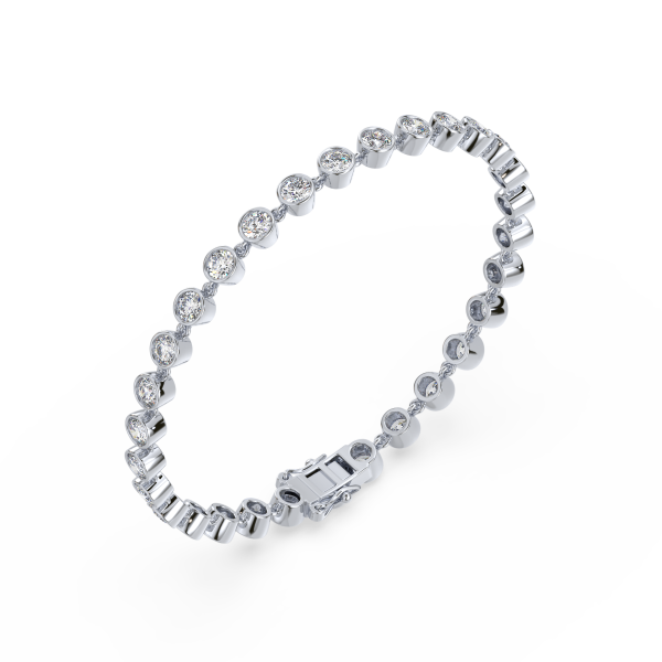 Rose Gold Bezel-Set Diamond Tennis Bracelet - Image 11