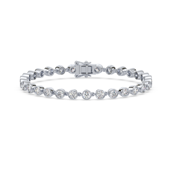 Rose Gold Bezel-Set Diamond Tennis Bracelet - Image 13