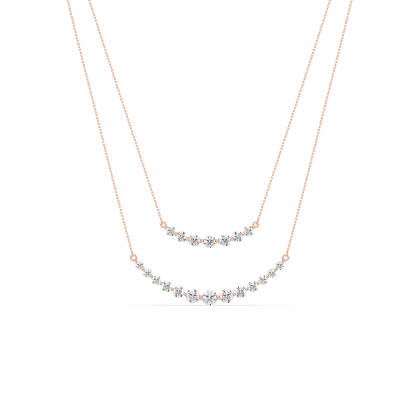 Twin Radiance Diamond Curve Necklace - Image 3