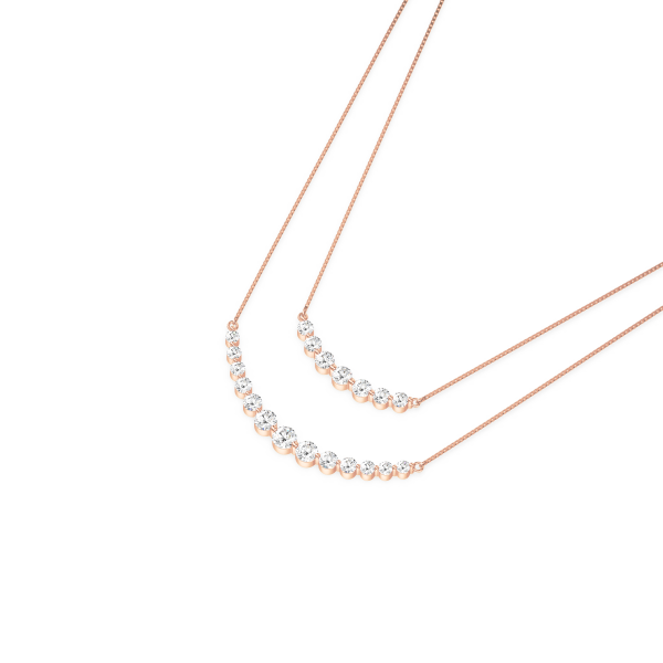 Twin Radiance Diamond Curve Necklace - Image 4