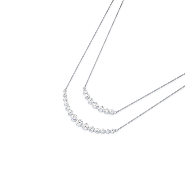 Twin Radiance Diamond Curve Necklace - Image 6